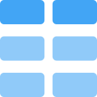Horizontal block grid in tiles template layout icon