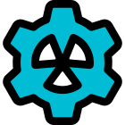 Plant management software with setting cogwheel logotype icon