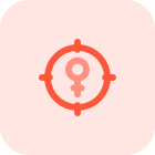 Female candidate to be hired - crosshair target icon