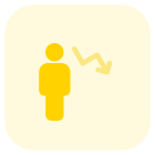 Downtrend chart of an employee from the previous employee icon