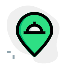 Location of famous restaurant on a map icon