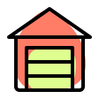 Closed private storage in-house garage layout unit icon