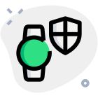 Smartwatch secured with latest tech defense technology icon