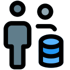 Database of multiple employees for data analysis icon