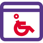 Disability wheelchair logotype website for physical disable icon