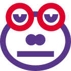 Neutral frog face emoji with eyes closed icon