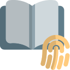 Book is stored in a authenticated fingerprint storage icon