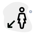 Moving in direction south west direction icon