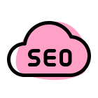 Seo service on a cloud server isolated on a white background icon