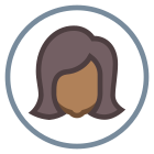 Usuário feminino tipo de pele com círculo 6 icon