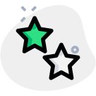 Two star ratings for average online portfolio feedback icon