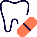 Painkiller capsule to overcome the toothache layout icon