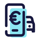Taxi Mobile Payment Euro icon