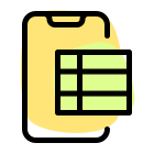 Easy access of spreadsheet to manage data on a smartphone icon