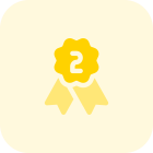 Flower shaped second place silver emblem reward icon