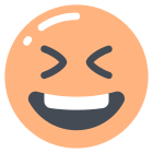 ícone de rosto sorridente e semicerrado icon