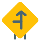 Left side intersection on a straight road icon