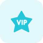 Very important person tag with star logotype icon