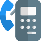 Payphone with receiver and a base unit isolated on a white background icon