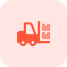 Heavy material handling forklift vehicle with boxes up icon