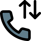 Cell phone with up and down arrows icon