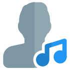 Music shared on a web messenger by single user icon