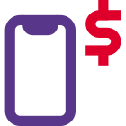 Money transfer facility with dollar logotype layout icon