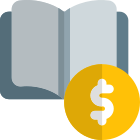 Book on finance and investment isolated on a white background icon