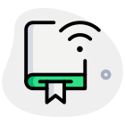 Downloading a book over to wireless Internet connectivity icon