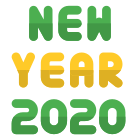 Happy new year two thousand twenty text icon