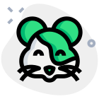 Happy smiling hamster face with eyes closed emoticon icon