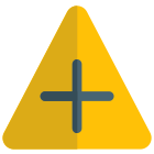 Hospital triangular sign with warning for loud horn restriction icon