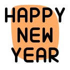 Happy new year text message for sharing icon