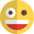 Happy wired emoticon with wired eyes looks icon