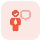 Chatting with business peers messenger application function layout icon