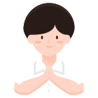 student-boy-school-sawasdee-hand-gesture-Thailand-greeting icon