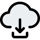 Cloud networking button for download content layout icon