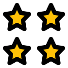 Four star rating for excellent performance in a specific role icon