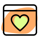 Favorite website with heart logotype under webpage template icon