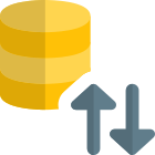 Server file transfer uplink and downloadlink arrows isolated on a white background icon