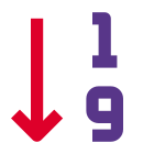 Reorder and sort number in ascending order icon