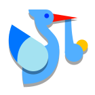 Flying Stork With Bundle icon