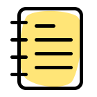 Notebook with verticle coil binding spiral layout icon