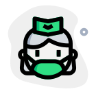 Mask on for the air hostess during the pandemic time icon