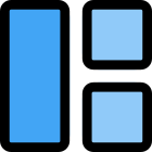 Square boxes with left bar vertical grid icon