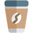 Take away coffee for faster service shopping mall icon