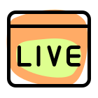 Live streaming option available on a web browser icon