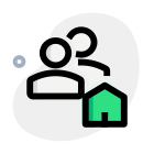 Group of employees living in a common shed house icon