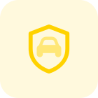 Vehicle protected by insurance policy isolated on a white background icon