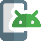 Mobile Android operating system with latest version installed icon